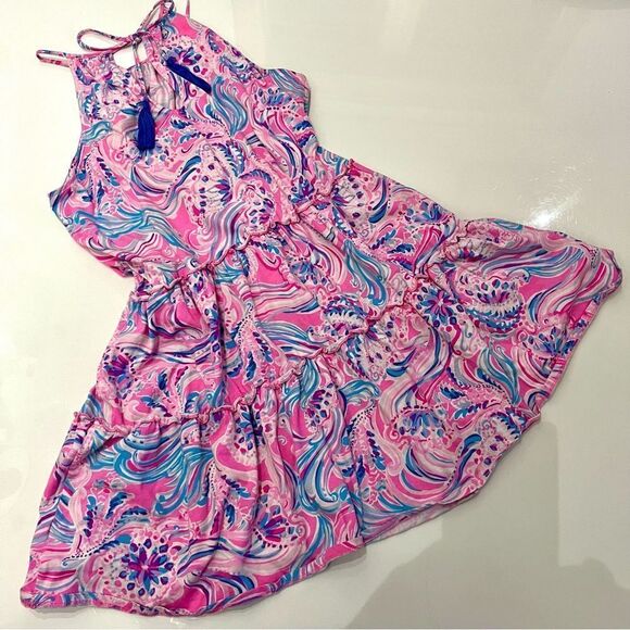 Lilly Pulitzer Neon Don’t Be Jelly Evalyn Swing Dress in Prosecco Pink - Picture 2 of 11